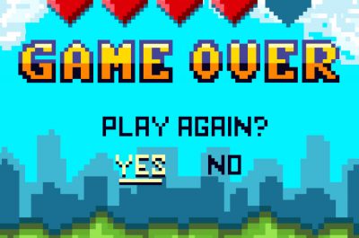 Game Over-Screen in einem Spiel
