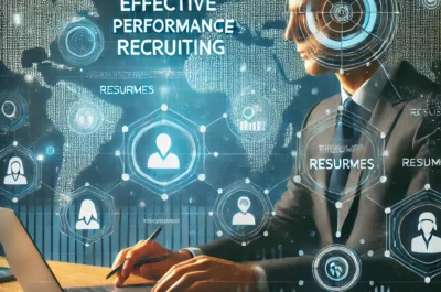 A-modern-professional-scene-representing-Effective-Performance-Recruiting-for-digital-talent-acquisition.-The-image-features-a-recruiter-at-a-desk