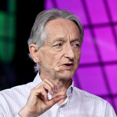 Nobelpreisträger Geoffrey Hinton auf der Collision 2023 im Enercare Centre in Toronto.